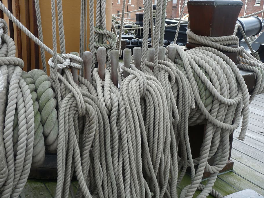 Thaw, Bundled, Regulation, rope, strength, indoors, close-up, nautical vessel, day, tied up