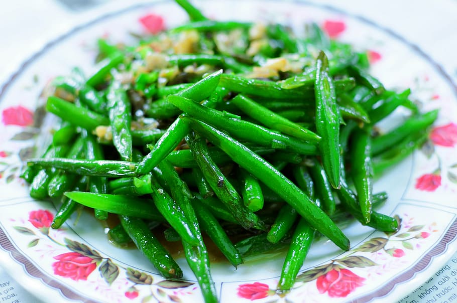 cooked, beans, plate, green bean, food, green, healthy, vegetable, nutrition, agriculture