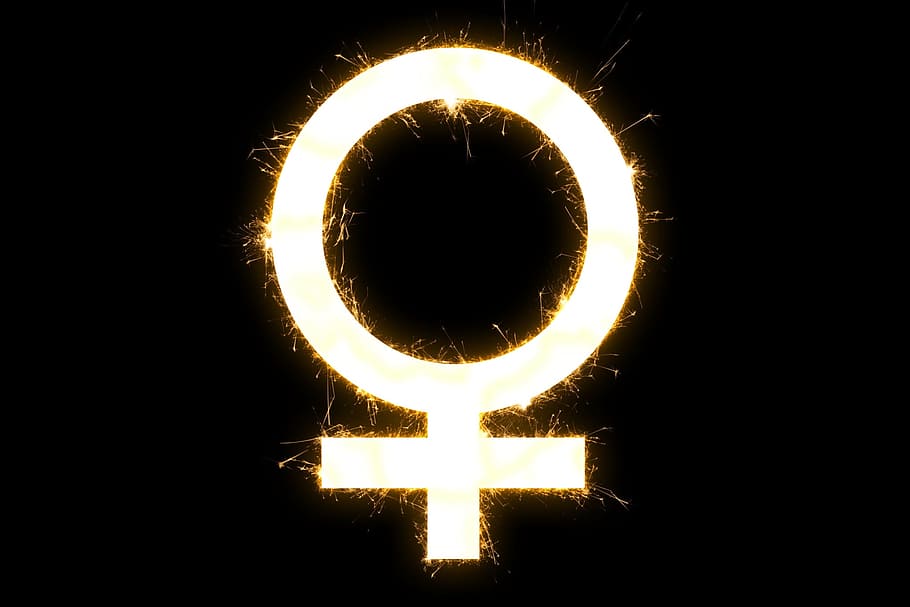 gender, symbol, female, male, glowing, illuminated, night, burning, motion, fire
