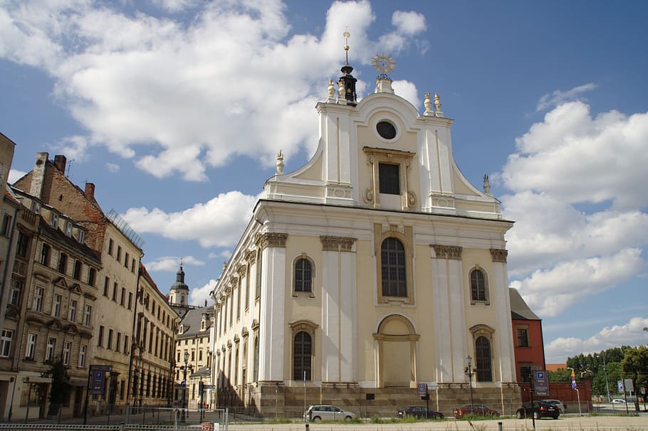Polandia, wroclaw, gereja, eksterior bangunan, arsitektur, struktur yang dibangun, langit, awan - langit, bangunan, insidental