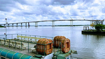 Bridge Water Rio Guaiba Porto Alegre Boat Architecture Landscape City Beautiful Pxfuel