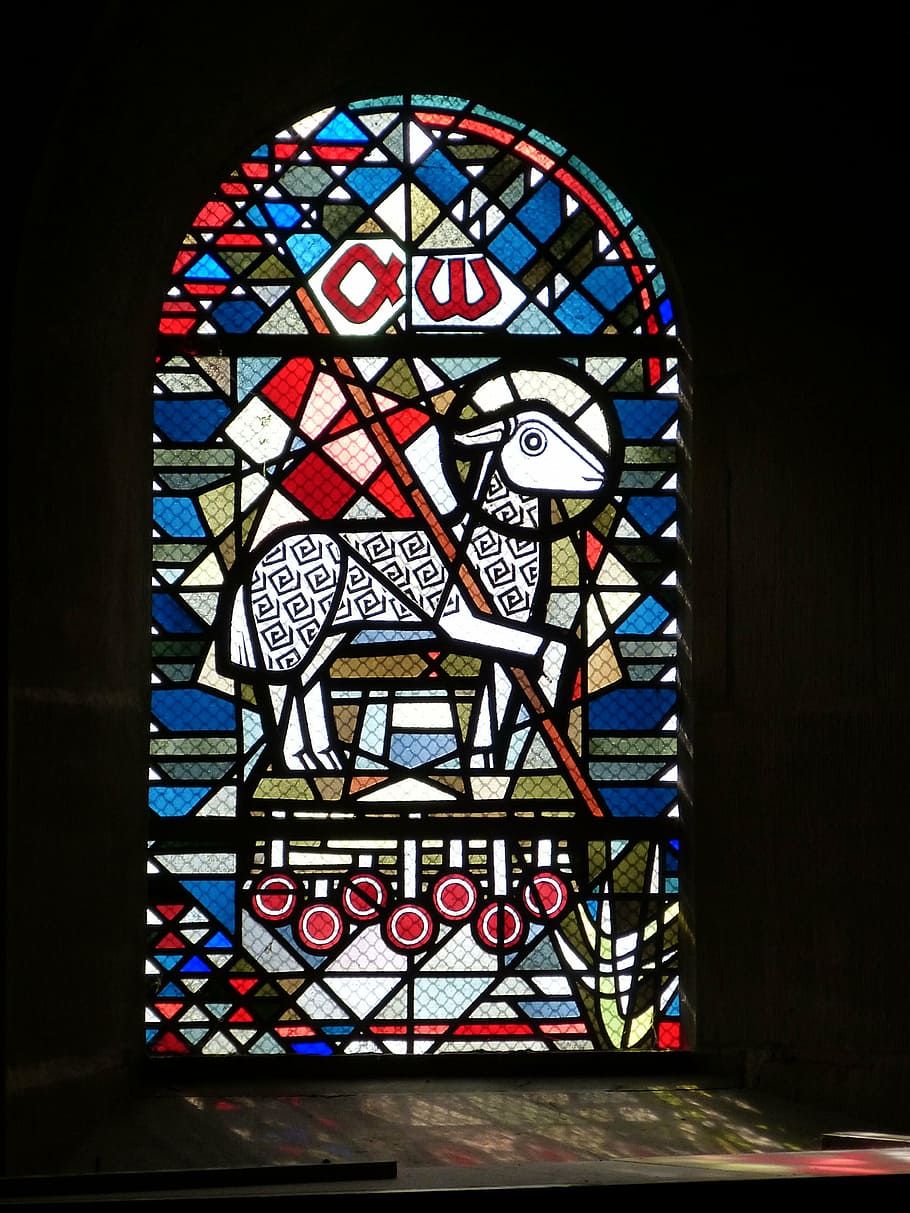 church window, lamb of god, church, window, stained glass, stained glass window, faith, christ, lamb, christian