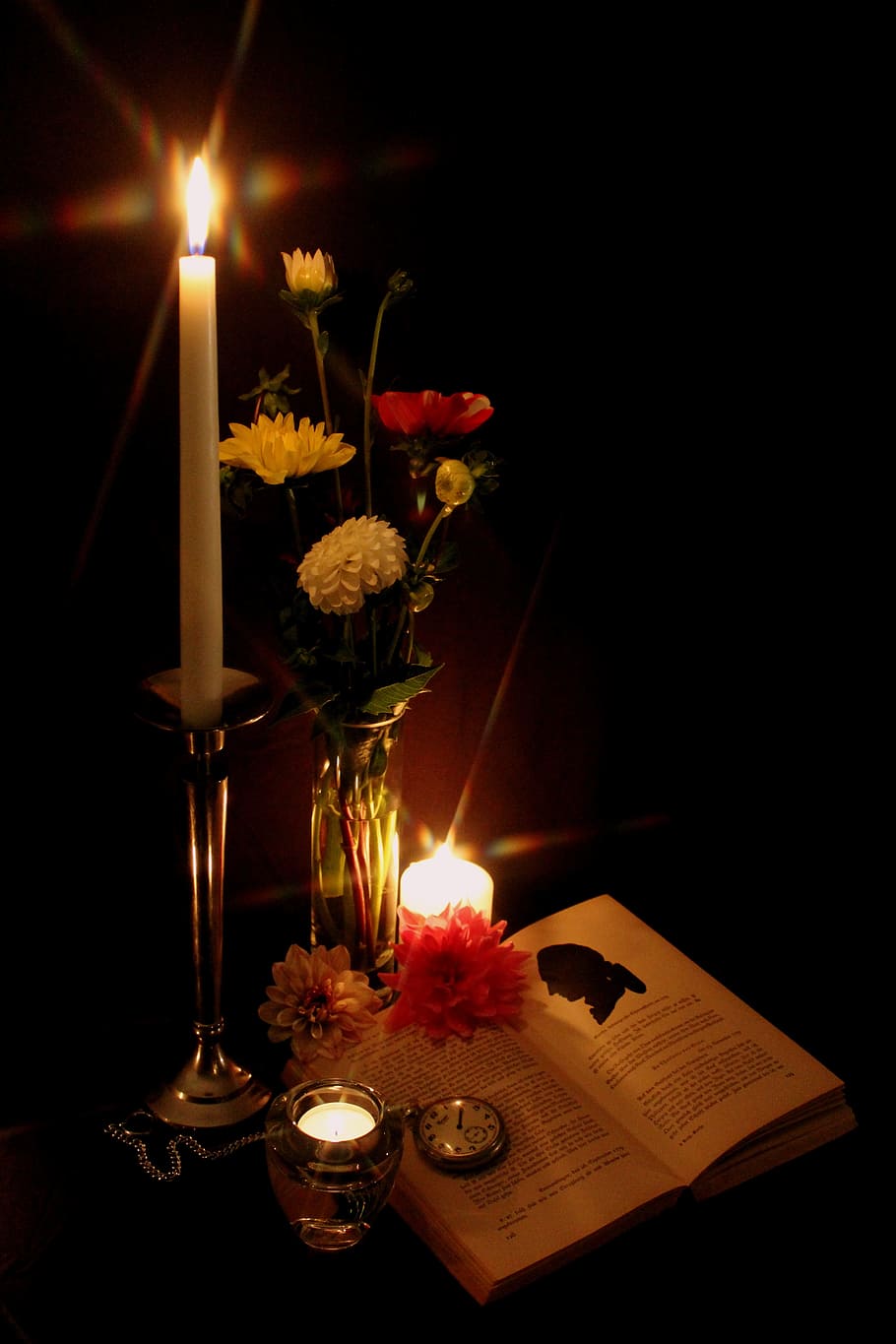 candlelight, goethe, book, read, mood, literature, book pages, pitched, old, education