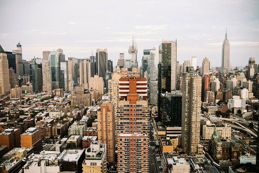 rascacielos, edificios, durante el día, surtido, horizonte, paisaje urbano, arquitectura, ciudad, urbano, Nueva York