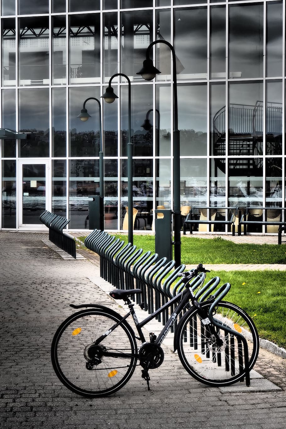 bike, bicycle, city, transport, cycling, norway, harstad, transportation, day, architecture
