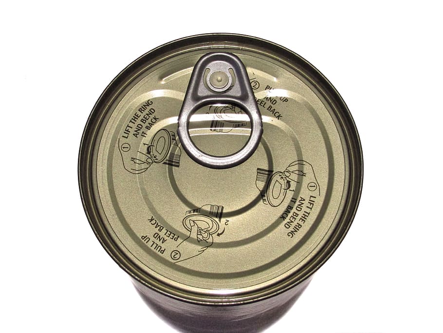 tin, can, metal, canned, container, tinned, metallic, aluminum, lid, canister