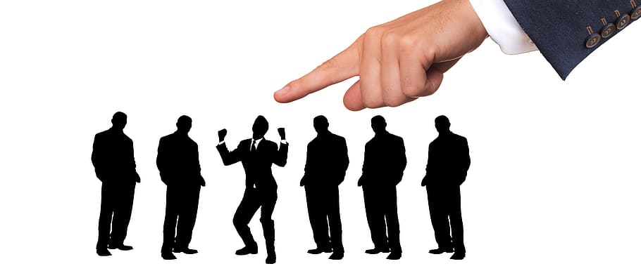 six, silhouette photo, man, business, staff, head of human resources, selection, candidate, joy, cheers