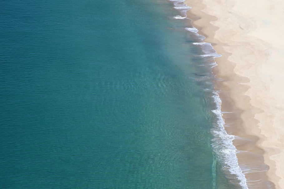 sea, ocean, blue, water, nature, wave, white, sand, beach, shore