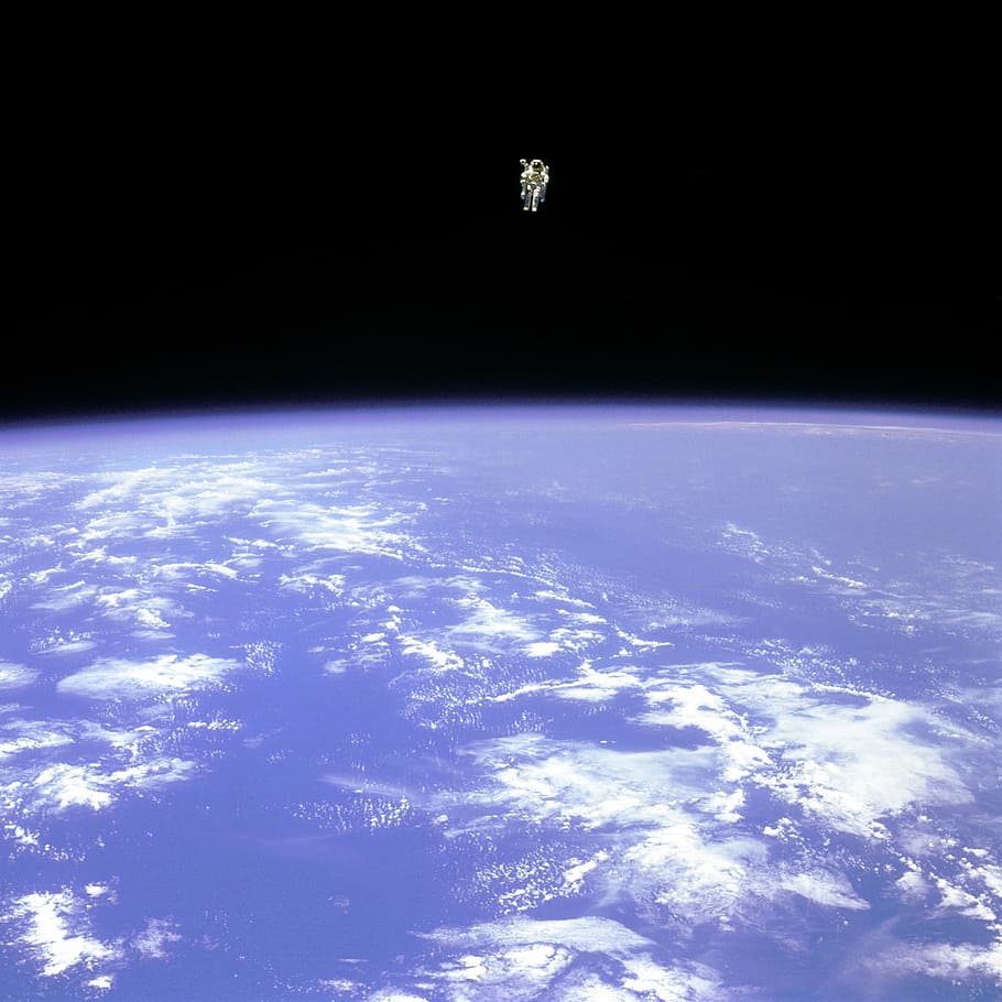 astronaut, floating, outside, core, earth, core of the Earth, space, nasa, suit, pack