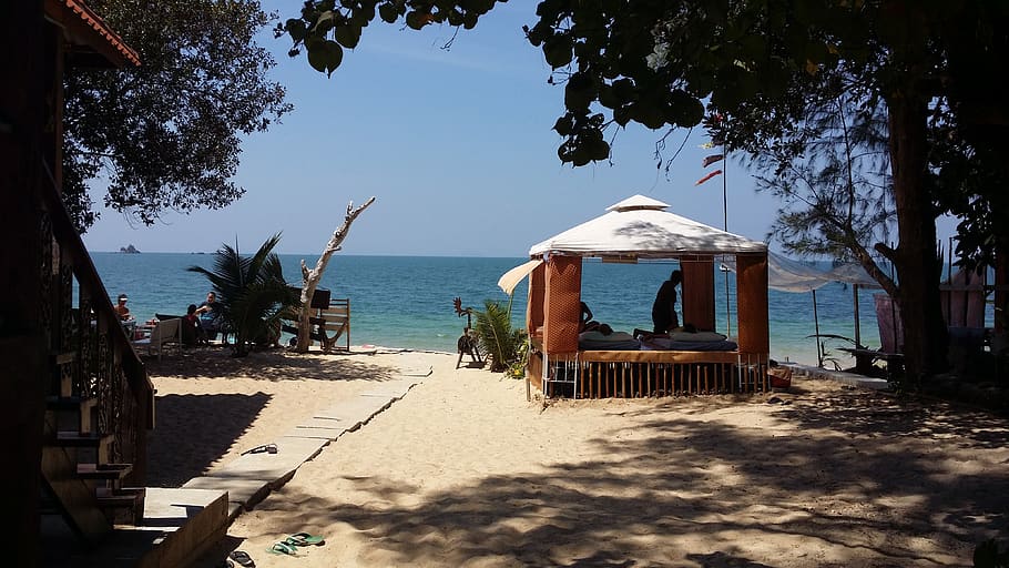 massagem tailandesa, ilha, sol, mar, praia, tailândia, férias, Ásia, viagem, bem-estar