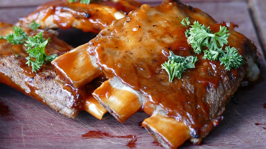 grilled spare ribs, meat, ribs, eat, grilled, marinated, food, delicious, pig, stainless
