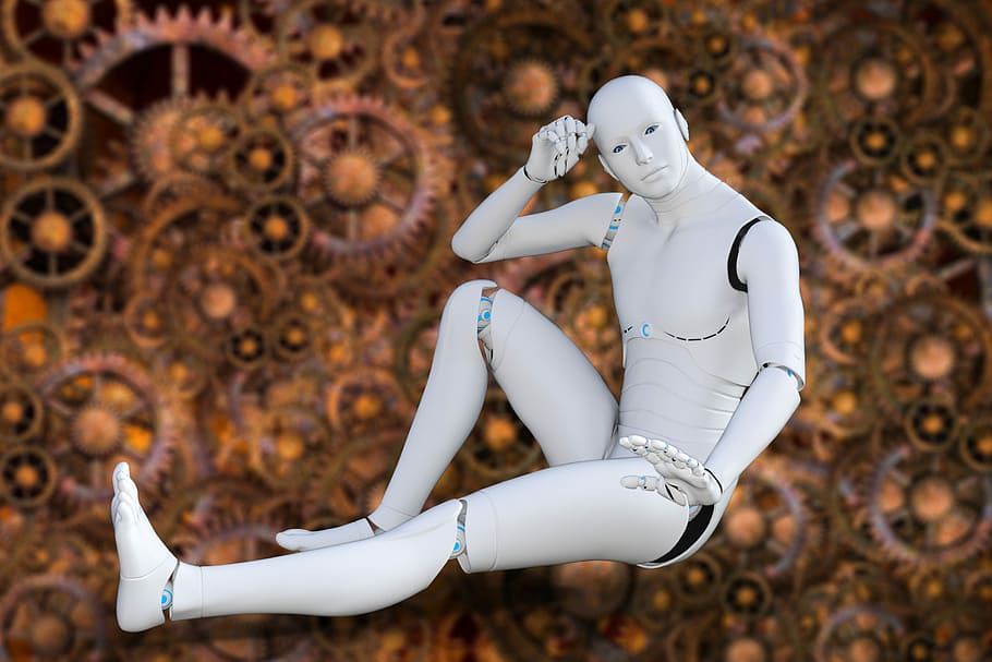 robot, cyborg, futuristik, mesin, buatan, mekanik, android, wanita, dewasa, fokus pada latar depan