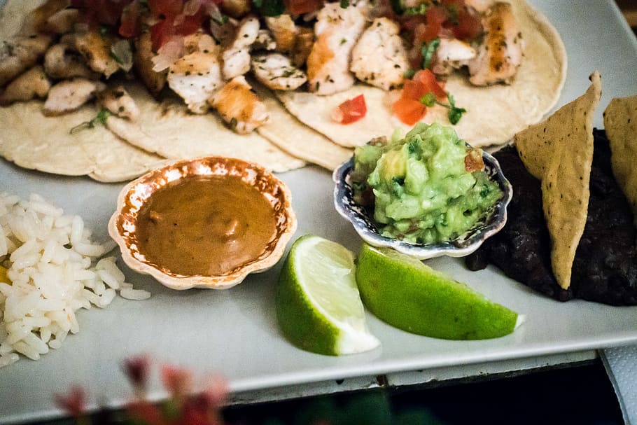 traditional mexican dips, Traditional, Mexican, dips, close up, dip, eating out, guacamole, nachos, food