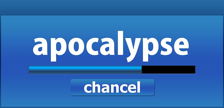 apocalypse vector art, apocalypse, setting, end, forward, computer, technology, screen, present, irony