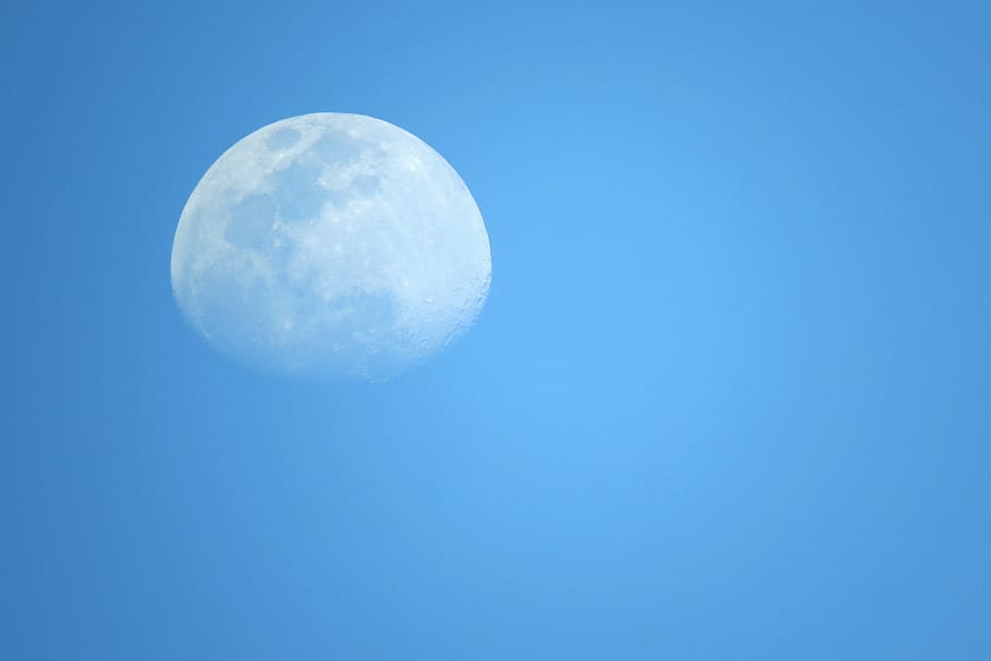 moon, clouds, sky, blue, space, astronomy, night, clear sky, tranquility, beauty in nature