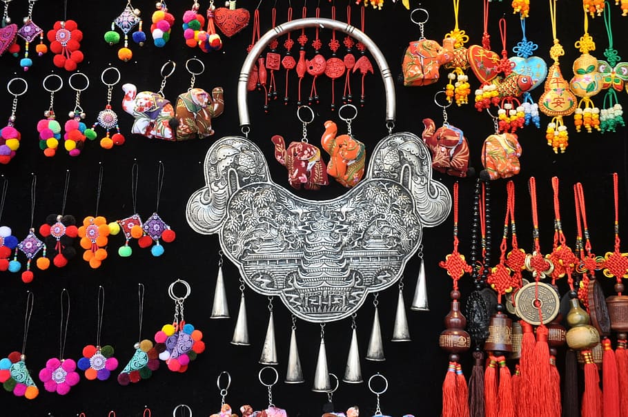 silver, miao, trinkets, chinese child lock, china wind, celebration, decoration, hanging, art and craft, creativity