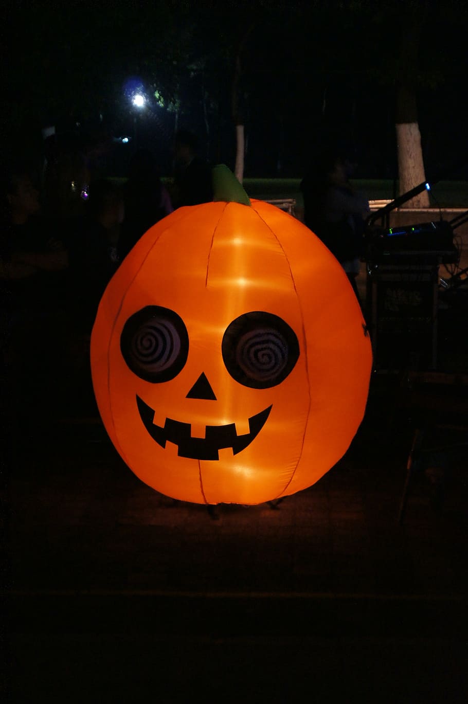 day of the dead, orange, mexico, inflatable, halloween, pumpkin, night, jack o' lantern, dark, anthropomorphic face