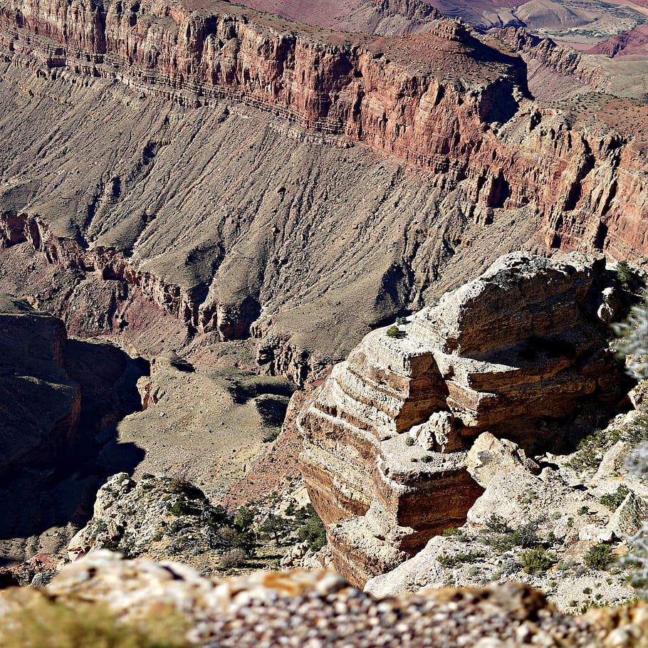 grand canyon, landscape, canyon, park, nature, arizona, natural, rock, rock - object, solid