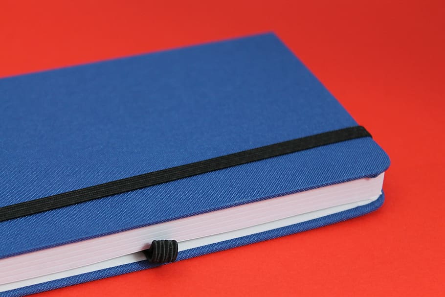 notebook, blue, red, diary, corners, write down, book, write book, leave, read
