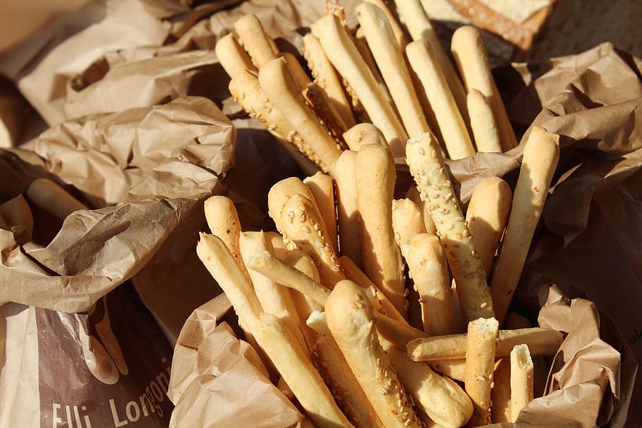 bread sticks, bag, breadsticks, bread, flour, foods, wheat, starchy foods, bakery, food