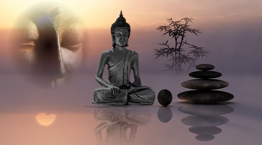 estatueta de buda gautama, buda, equilíbrio, serenidade, budismo, ásia, figura de pedra, meditação, relaxamento, harmonia