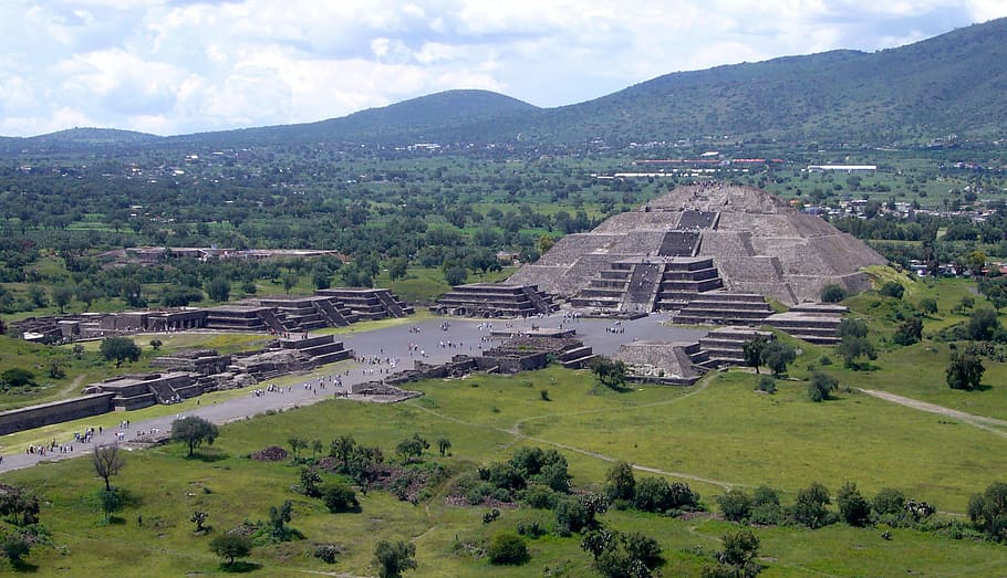 pyramid, moon, View, Pyramid of the Moon, Teotihuacan, Mexico, photos, hills, landscape, landscapes