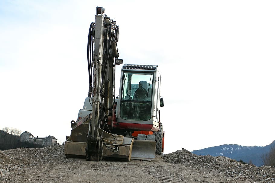 excavators, construction machine, shovel, backhoe bucket, blade, tracked vehicle, technology, work, work machine, site