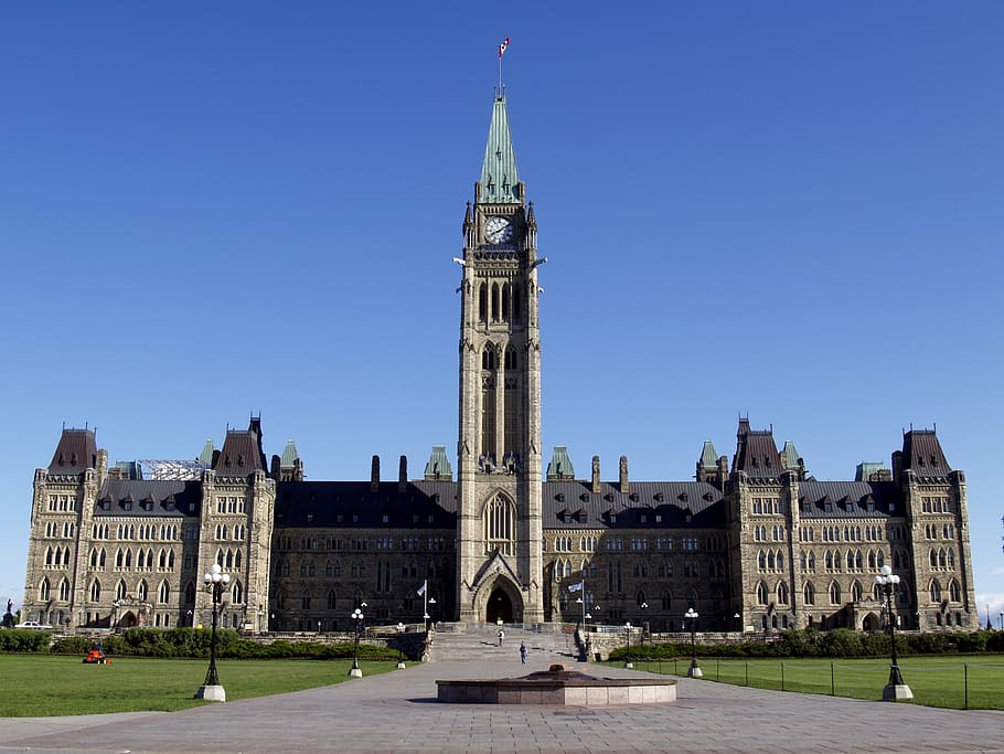 gray, concrete, gothic, building, Parliament, Peace Tower, Ottawa, Canada, ottawa, canada, city