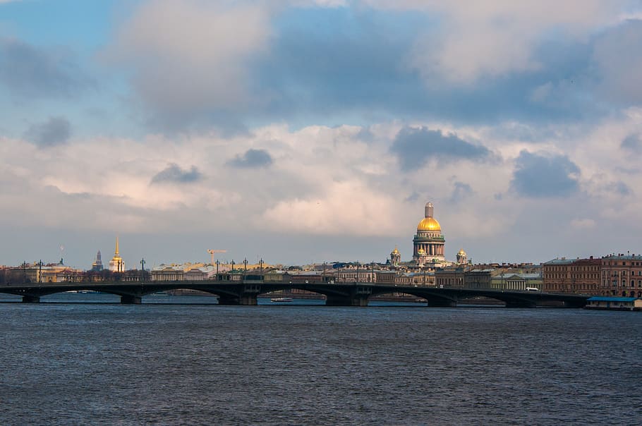 water, ship, sea, shelter, travel, sky, the transportation system, panoramic, st petersburg russia, spb