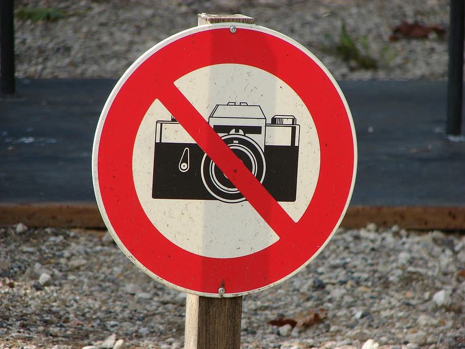 fotografía, prohibido, signo, símbolo, cámara, prohibición, foto, advertencia, parada, rojo