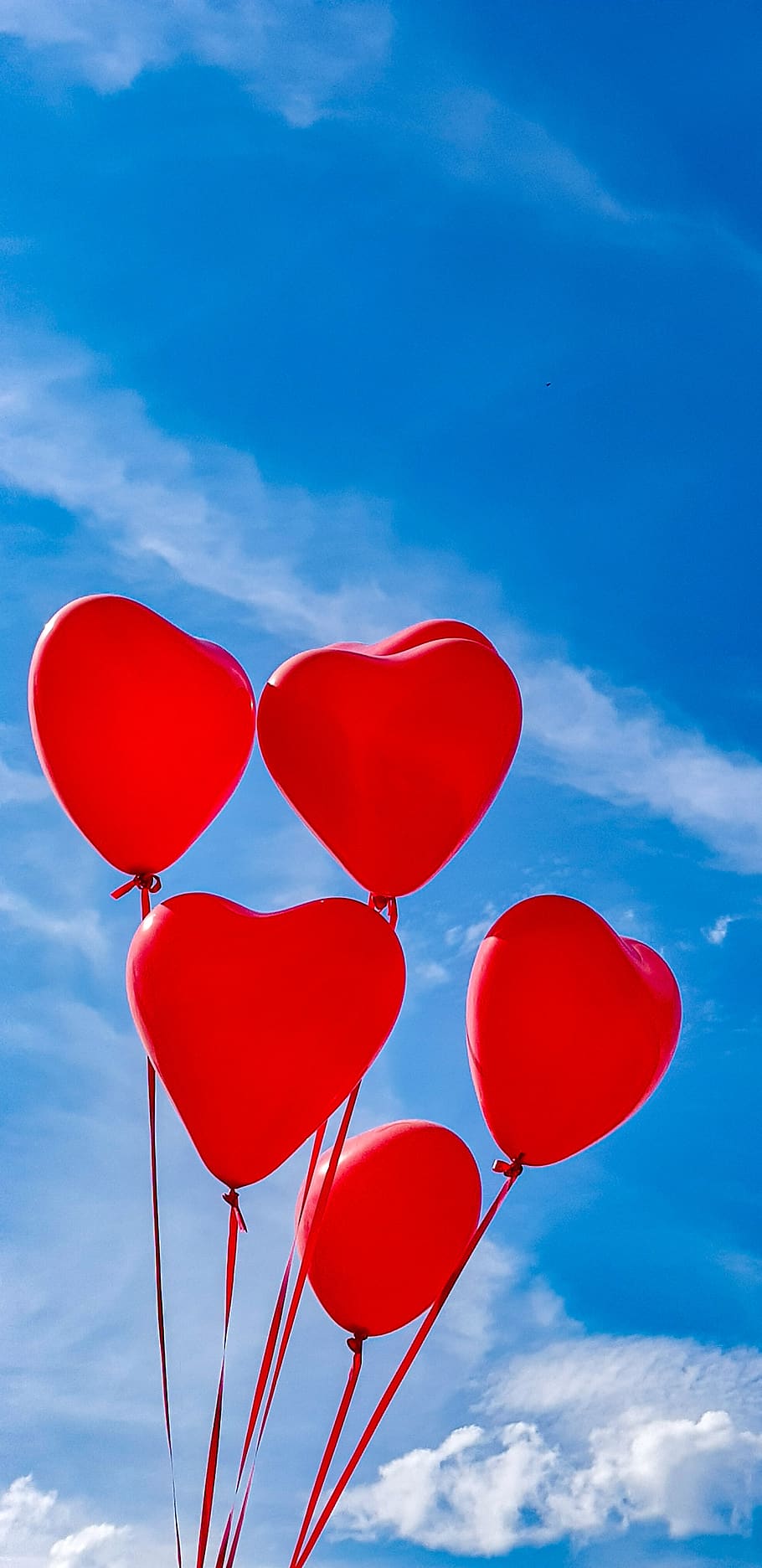 coração, balões, amor, céu, veloben, apaixonar-se, casamento, sentimentos, juntos, planos de fundo