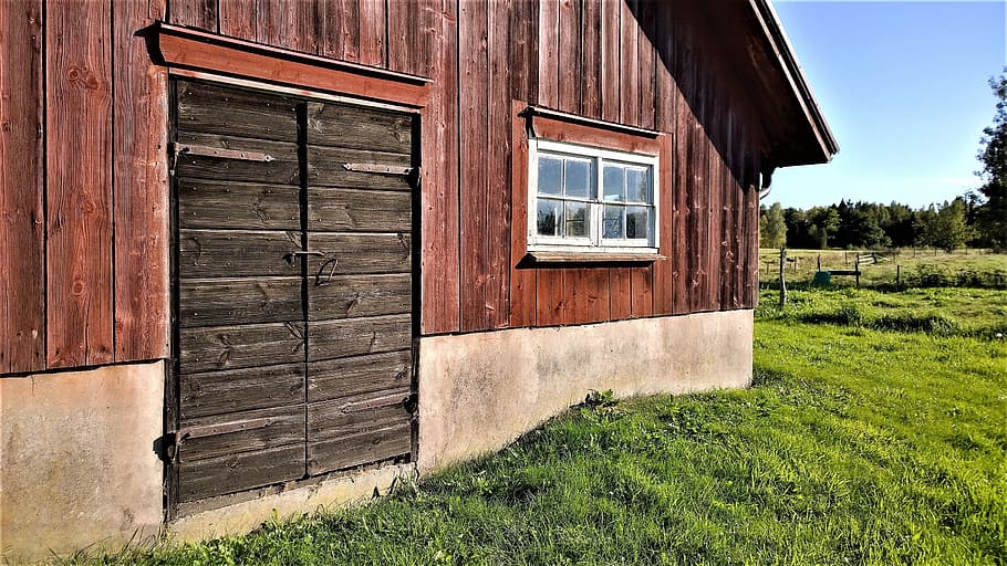 barn, farmhouse, stall, door, window, country, countryside, landscapes, swedish, atmosphere