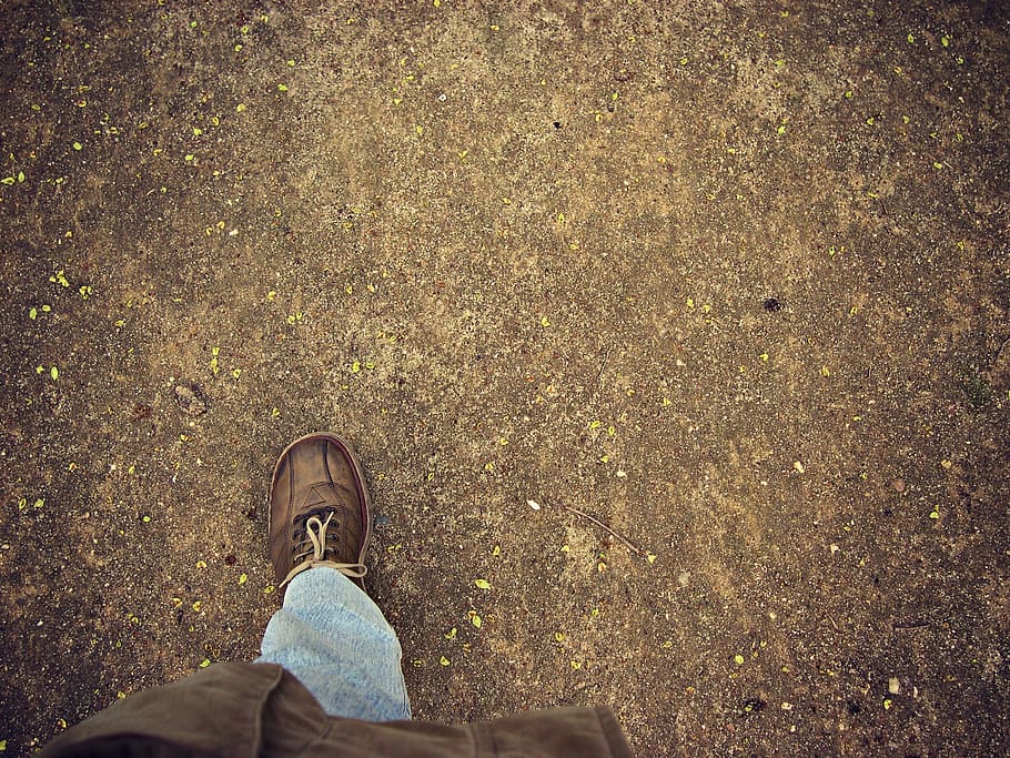 Foot, Tread, Floor, Soil, treading, earth, texture, stepping on, shoe, outdoors
