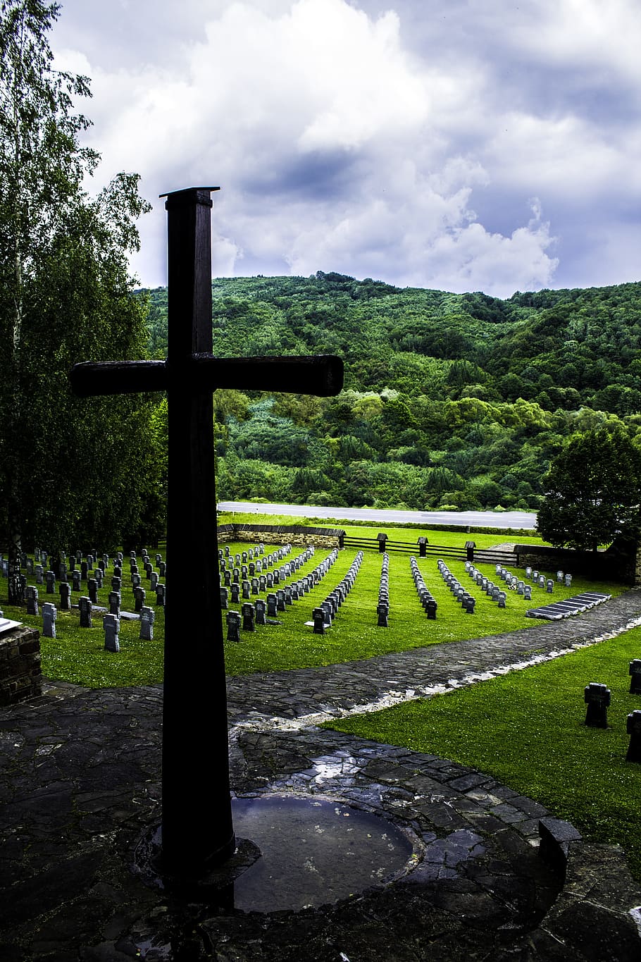 Military Cemetery, Cross, Slovakia, the military cemetery, the second world war, german military cemetery, cloud - sky, sky, tree, tranquility