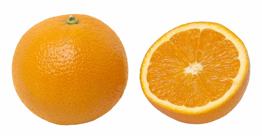 half-sliced orange fruit, fruits, healthy, vitamins, eat, diet, orange, whole, split, orange - fruit