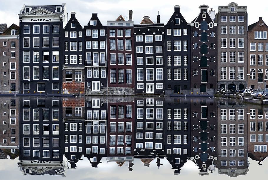 city buildings, body, water, daytime, amsterdam, europe, walk, vacation, channels, holiday