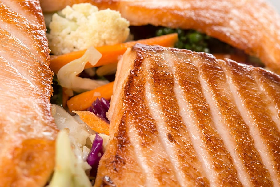 cooked fish, Salmon, Grilled, Juicy, Food, food and drink, close-up, sandwich, bread, freshness