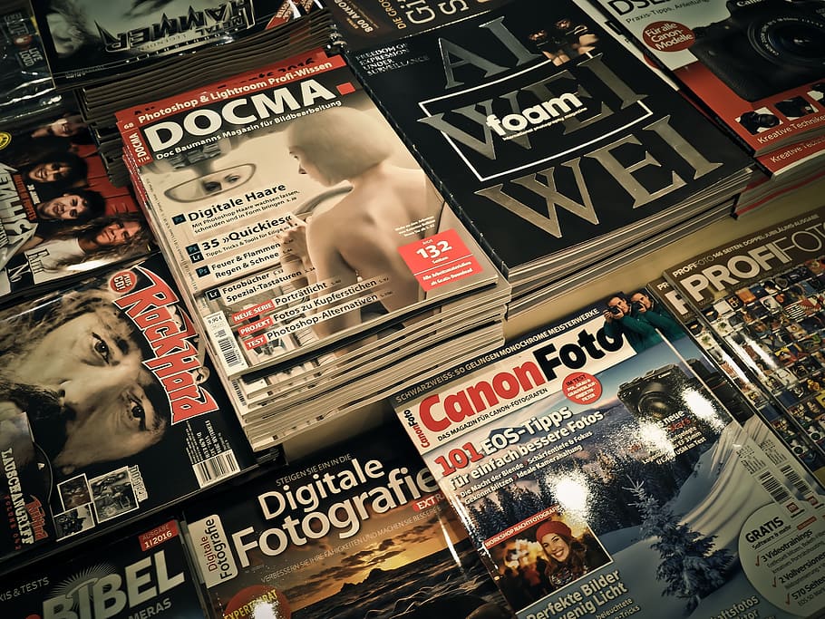 assorted magazine lot, magazines, read, magazine, newspaper, press, folders, journalism, literature, sale