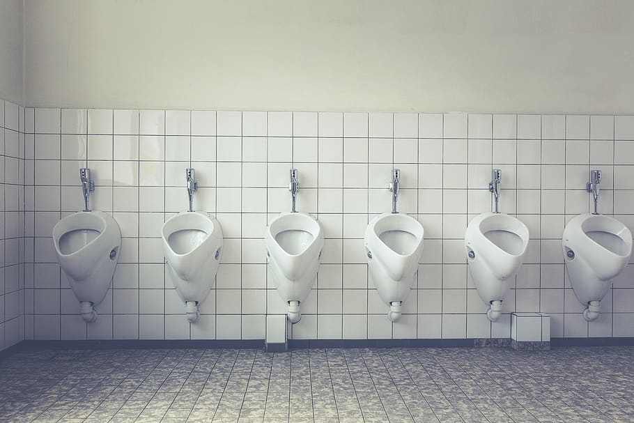 urinals, bathroom, restroom, washroom, tiles, ceramic, white, tile, toilet, flooring