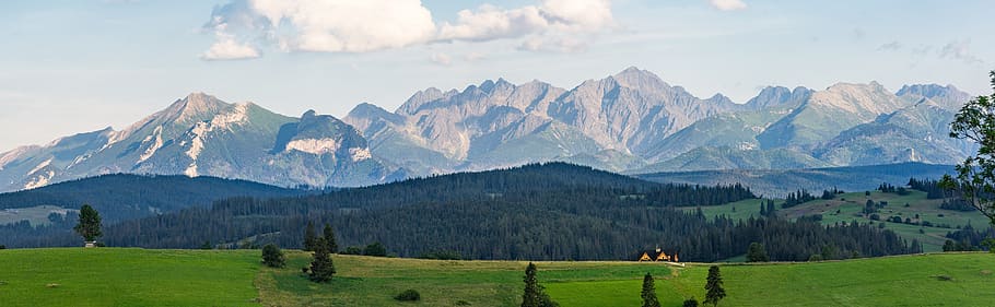 brown, mountains, lawn, nature, tatra, landscape, sky, green, scenery, tourism