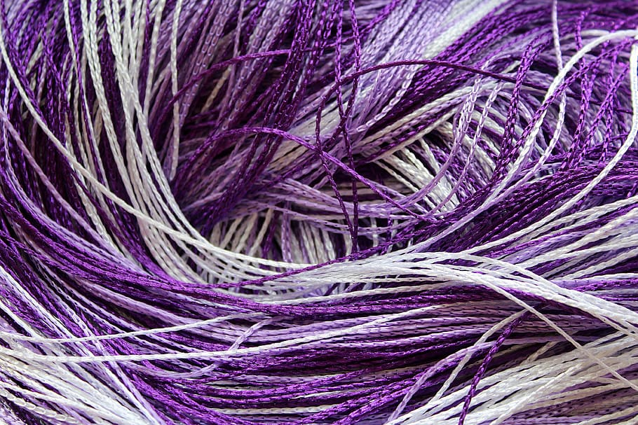 purple, white, strings, yarn, kordonek, weave, sewing, model, texture, color