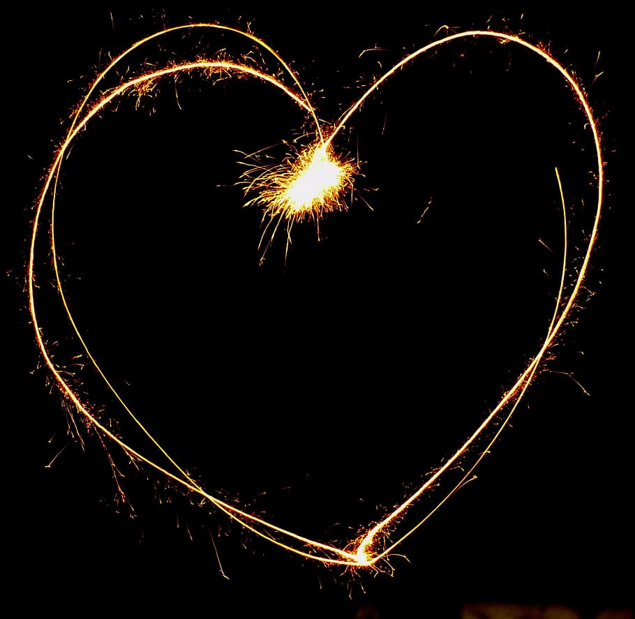heart shaped firework, heart, sylvester, fireworks, star thrower, sparkler, turn of the year, new year's eve, light, glow