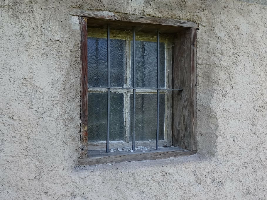window, window grilles, historically, leave, grate, old building, cottage, village, old, poverty