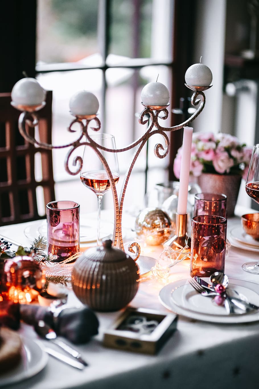 mesa, decoraciones, juego de mesa, rosa, fiesta, glamour, navidad, comida y bebida, ninguna gente, comida
