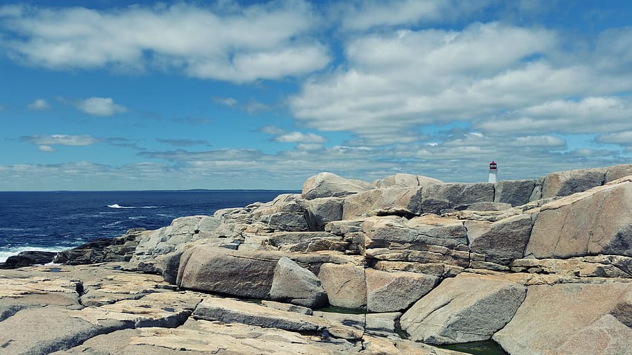 Peggy'S Cove, Lighthouse, Nova Scotia, phare, nouvelle-écosse, roches, mer, canada, paysage, sea