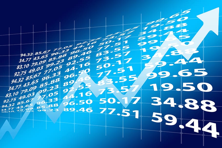 captura de pantalla del gráfico del mercado de valores, bolsa de valores, auge, economía, paga, porcentaje, más, menos, símbolo, flecha