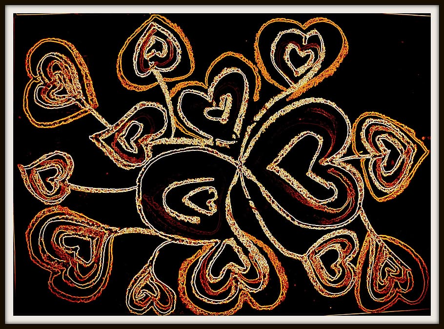 heart, romance, digital, drawing, oil paints, love, transfer print, art and craft, auto post production filter, creativity