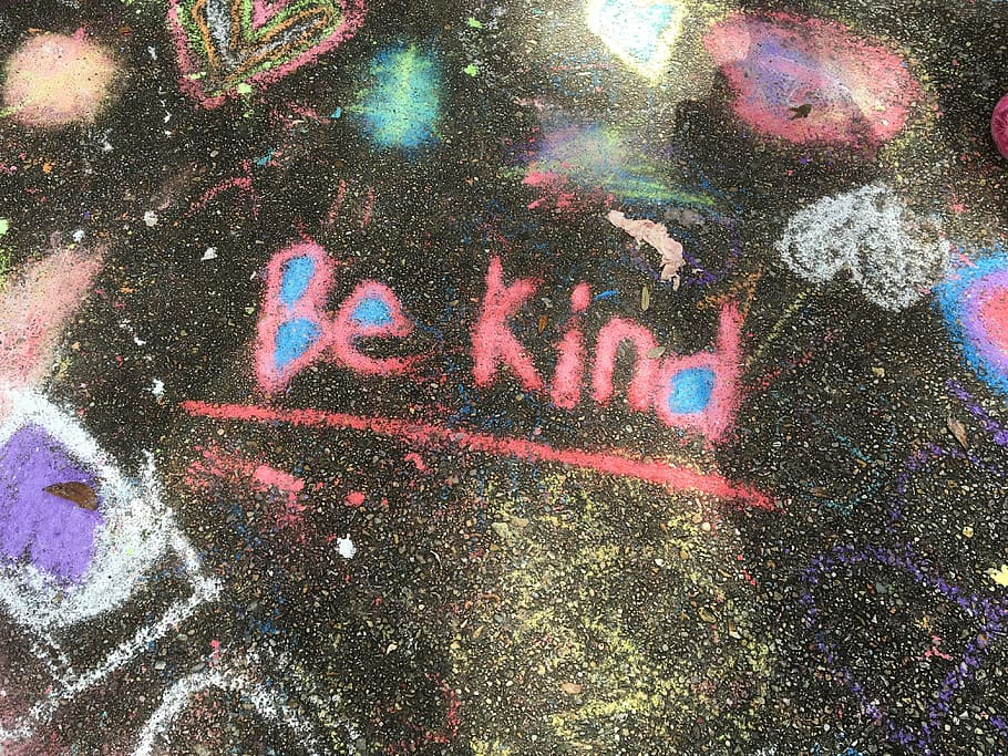 pink, kind chalk, writing, kindness, chalk, handwritten, word, handwriting, message, kind