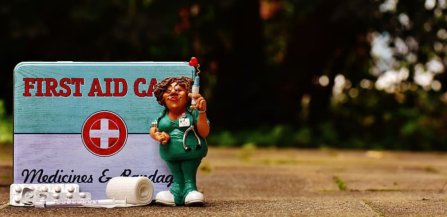 doctor figurine, first aid, nurse, funny, box, tin can, sheet, color, metal cans, metal