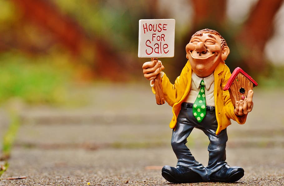 house, sale figurine, real estate agents, home, sell, funny, aviary, figure, fun, profession